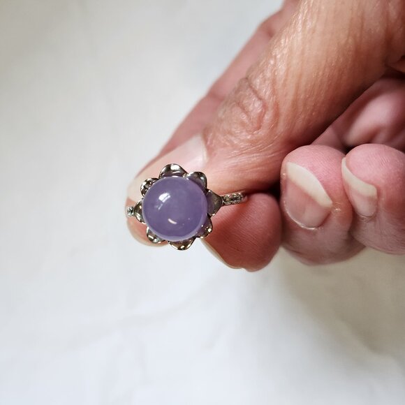JOY Jade of Yesteryear LAVENDER JADE ring Sterling Silver 925 - SIZE 9 - Picture 15 of 16
